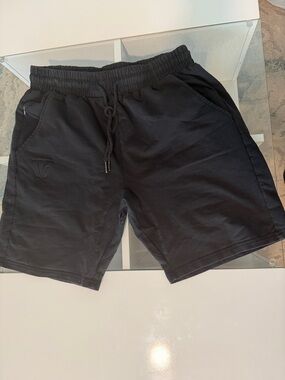 Men's Black Athletic Drawstring Performance Shorts